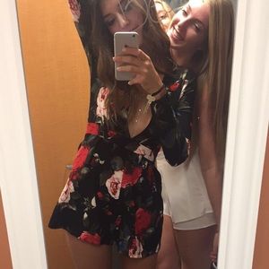 Long sleeve floral romper